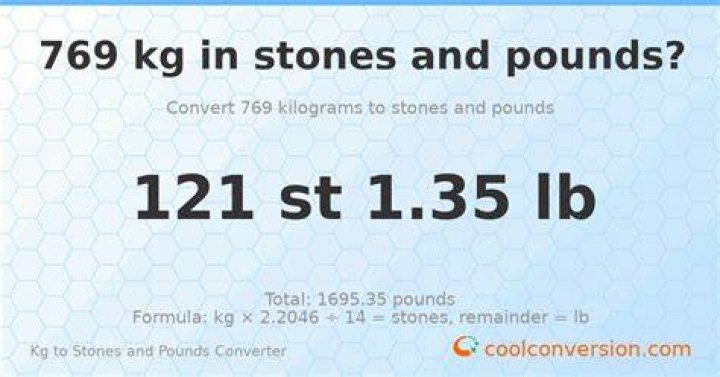 76.9 kg in stone 76.9 kg in stone