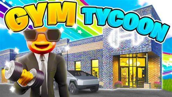 Artwork for Gym Tycoon featuring a Roblox character dressed in a tank top and denims.