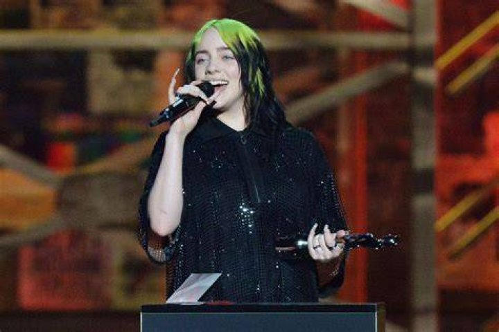 Billie Eilish accepts the International Female Solo Artist award