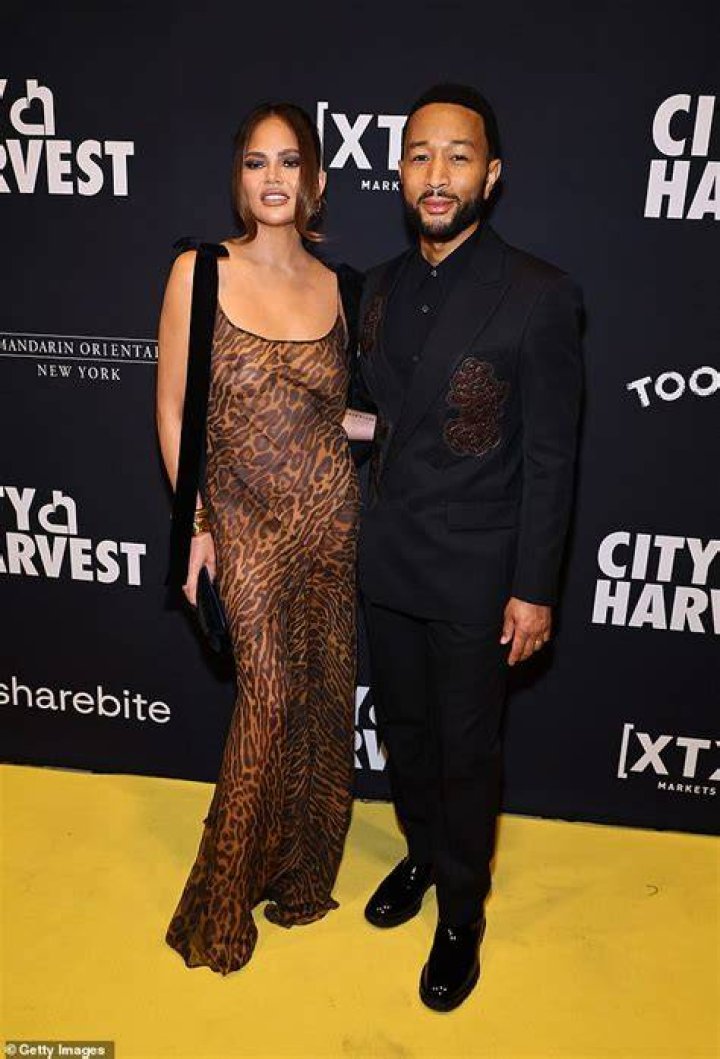 1457124713-chrissy-teigen Chrissy Teigen looked very put together in this Yousef Al-Jasmi dress at the Grammys