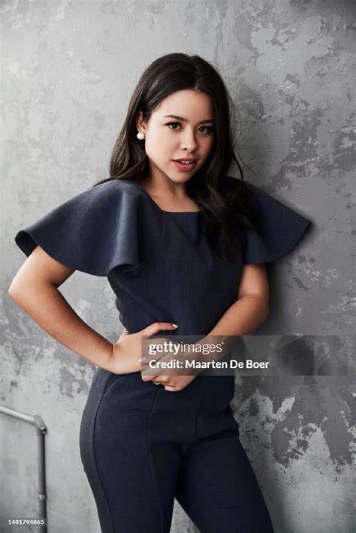 Cierra Ramirez poses in a grey dress at a media event.