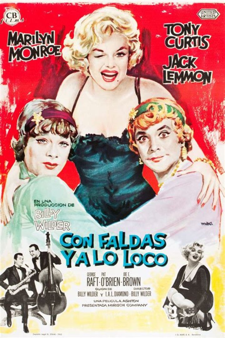 Con faldas y a lo loco con faldas y a lo loco película 1959 tony curtis jack lemmon marilyn monroe