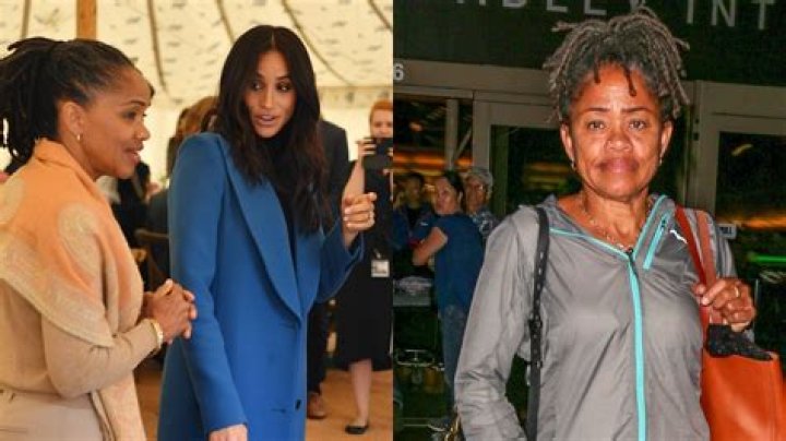 Doria Ragland, who reporedly has moved in with Prince Harry and Meghan Markle in Montecito, California, stands with the couple