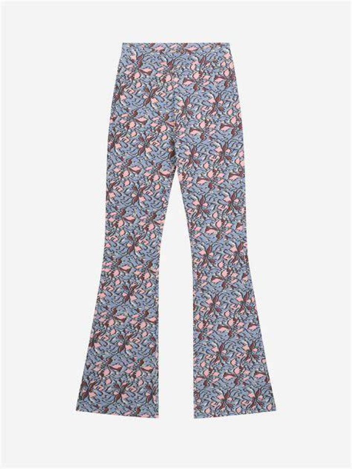 Floral-Appliqué Split-Hem Flared Pants Floral-Appliqué Split-Hem Flared Pants