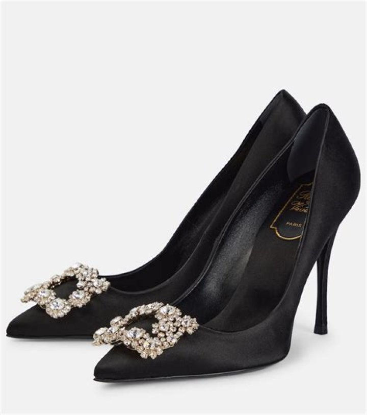 Flower Strass 100 satin pumps