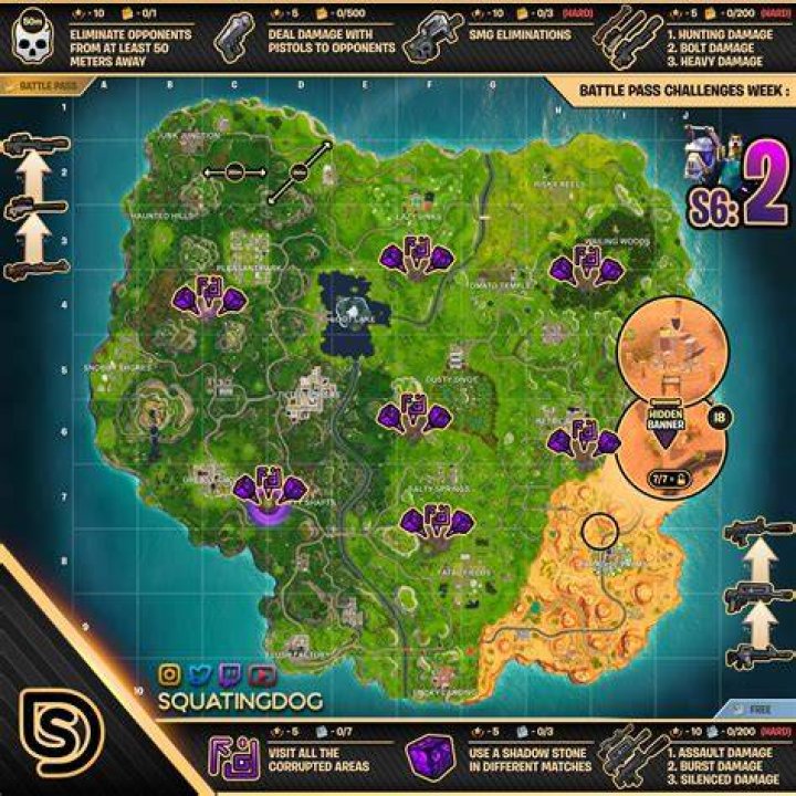 Fortnite Season 6 Week 12 Challenges: Where to hunt predators?