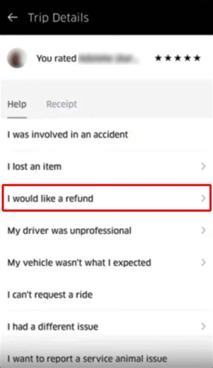 How do I get a refund from Uber?
