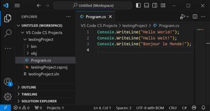 How do I run a CS program in Visual Studio code?