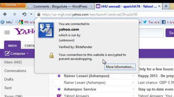 How do I send an encrypted email in Yahoo?