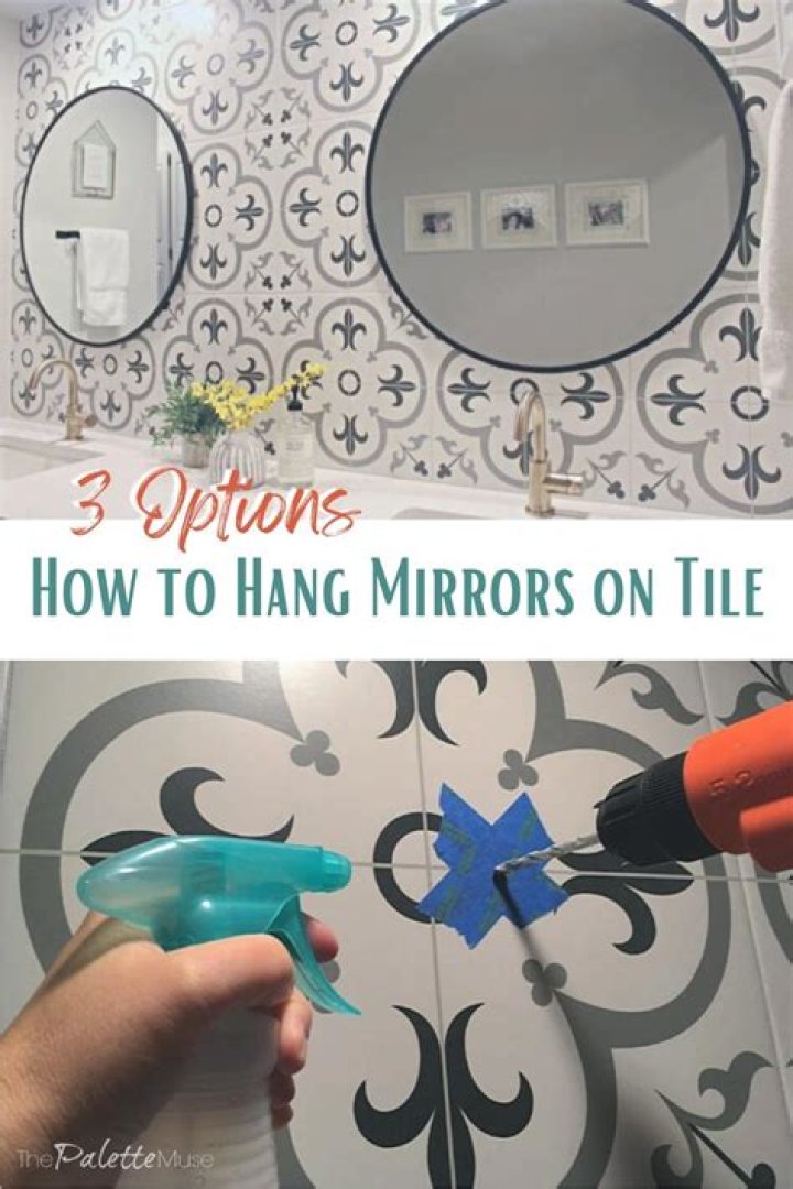 How do you hang art on tile without drilling?