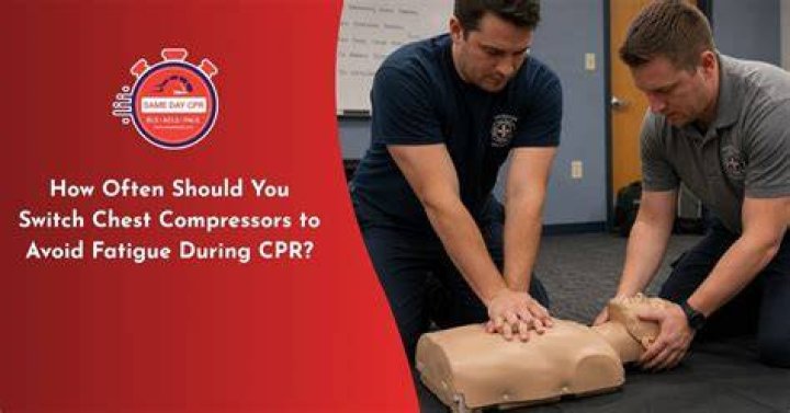 How often should compressors switch roles during CPR to reduce fatigue?