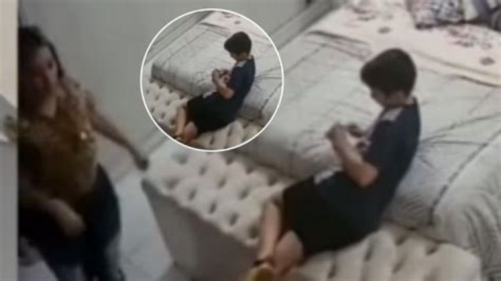 kid and his mom cctv video full