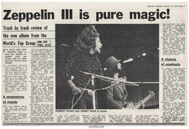 Led Zeppelin wins Melody Maker poll