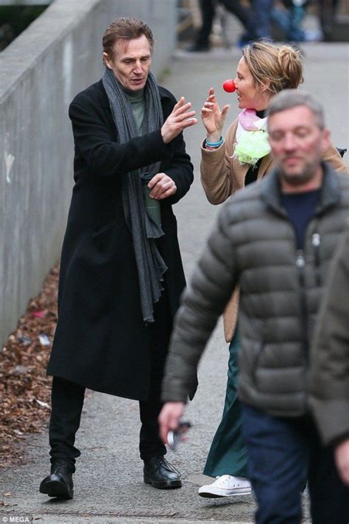 Liam Neeson plants red nose on on/off girlfriend Freya St Johnston