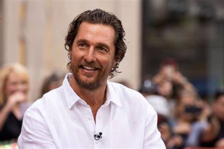 Matthew McConaughey posing at the premiere of the movie 'Sing.'