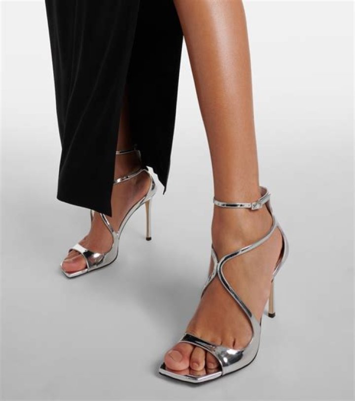 Metallic leather sandals
