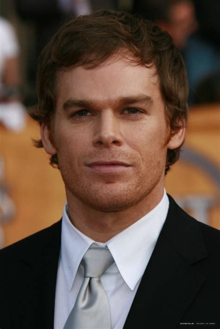 Michael C. Hall holds up a slide of blood in Dexter