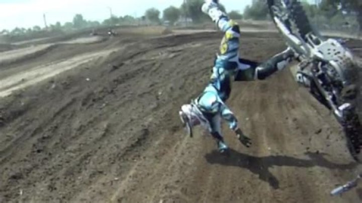 Motocross Rider Crashes down from Jump on Track Jukin Licensing
