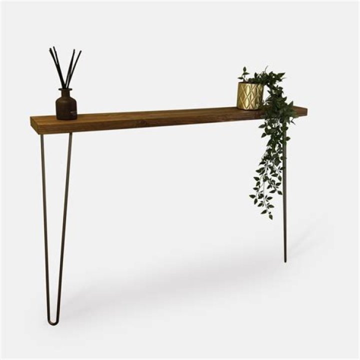 Narrow console table with hairpin legs