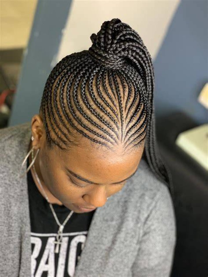 Neat Upstyle Hairstyle Braids High Bun For Long Hair Asian Men Large