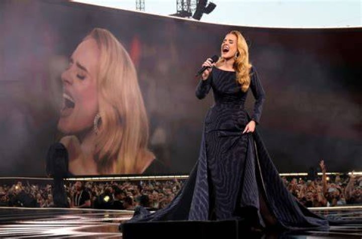 Photo of Adele during her One Night Only concert in Los Angeles