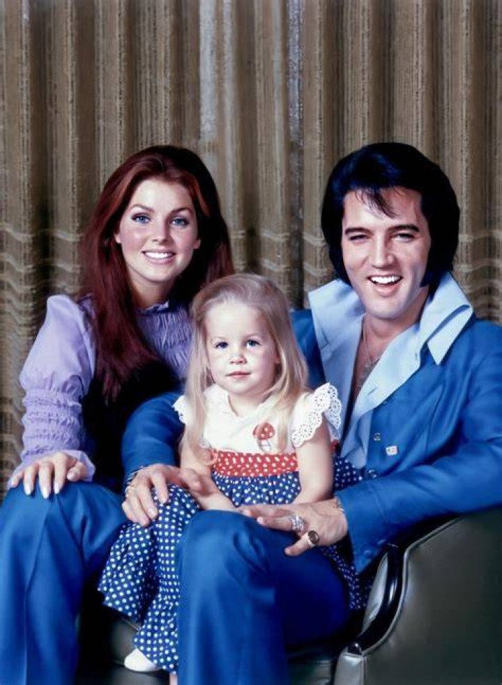 Priscilla and Elvis Presley on their wedding day