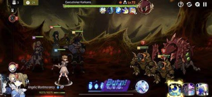 Screenshot from Epic Seven, showing a crowd of anime characters at a party