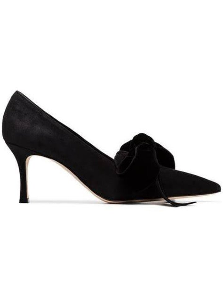 Serba 70 bow-detailed suede pumps