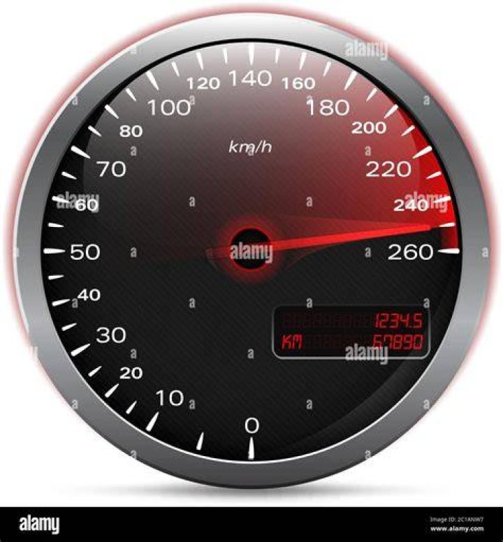 Speedometer showing needle at 1 kmh