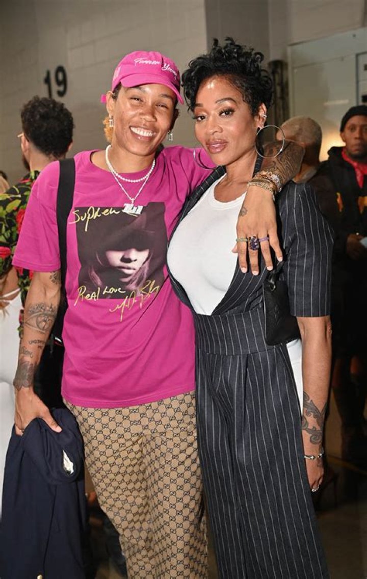 Tamera Young and Mimi Faust hugging as they pose for a photo together at a party in 2018