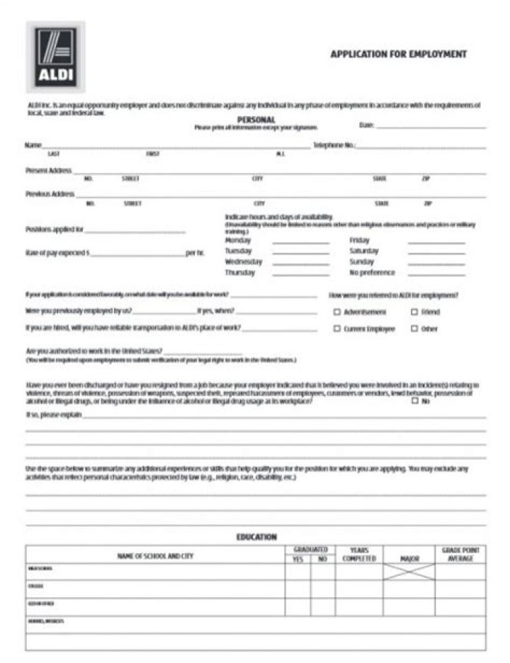 the aldi application guide