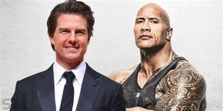 Tom Cruise and Dwayne Johnson, who both have a high net worth, are photographed at different events