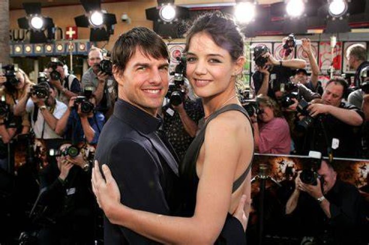 Tome Cruise and Katie Holmes Tom Cruise and Katie Holmes arrive at the Los Angeles premiere of Dreamworks' "Tropic Thunder" in Los Angeles California on Aug 11, 2008. AFP PHOTO / Robyn Beck (Photo credit should read ROBYN BECK/AFP/Getty Images)