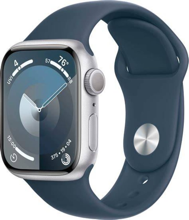 Watch Series 9 GPS 41mm Silver Aluminum Case with Storm Blue Sport Band Watch Series 9 GPS 41mm Silver Aluminum Case with Storm Blue Sport Band