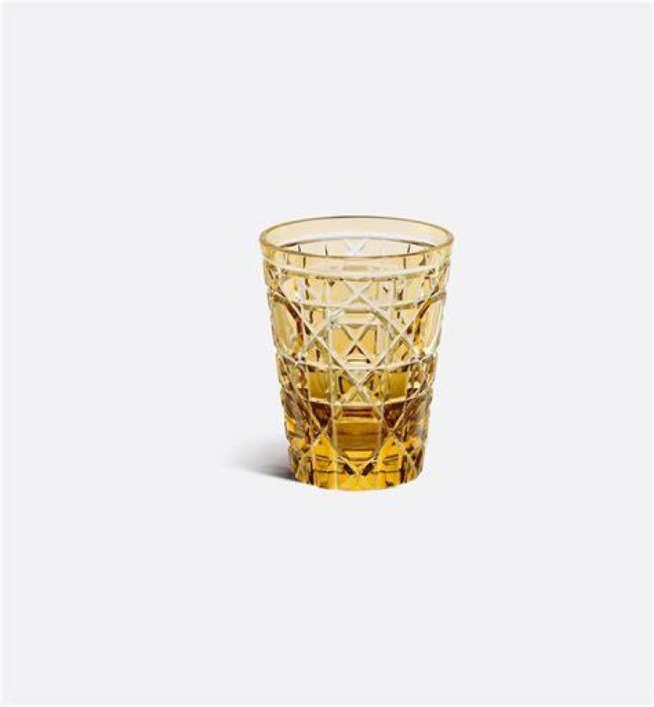 Water Glass Gold-Tone Cannage & Roses Water Glass Gold-Tone Cannage & Roses