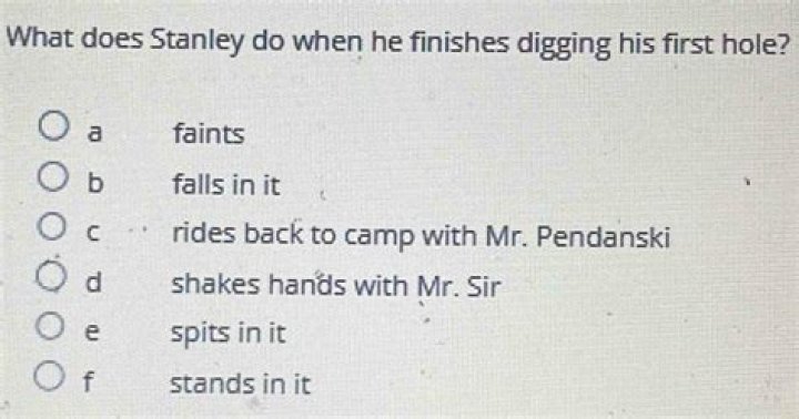 What does Stanley learn from digging the first hole?