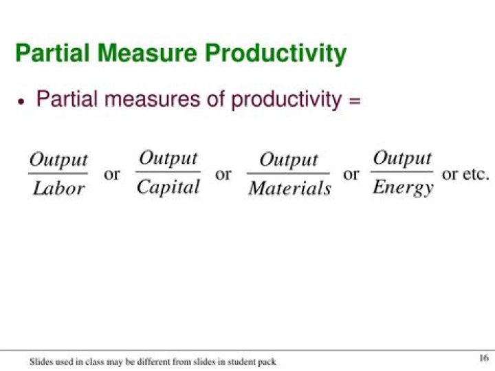 What is partial productivity formula?
