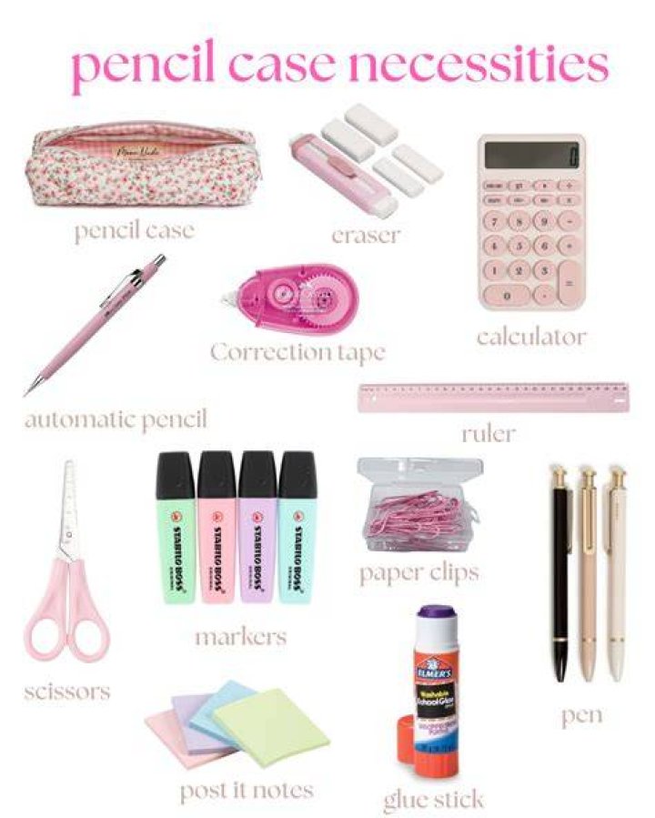 What should be in a school pencil case?