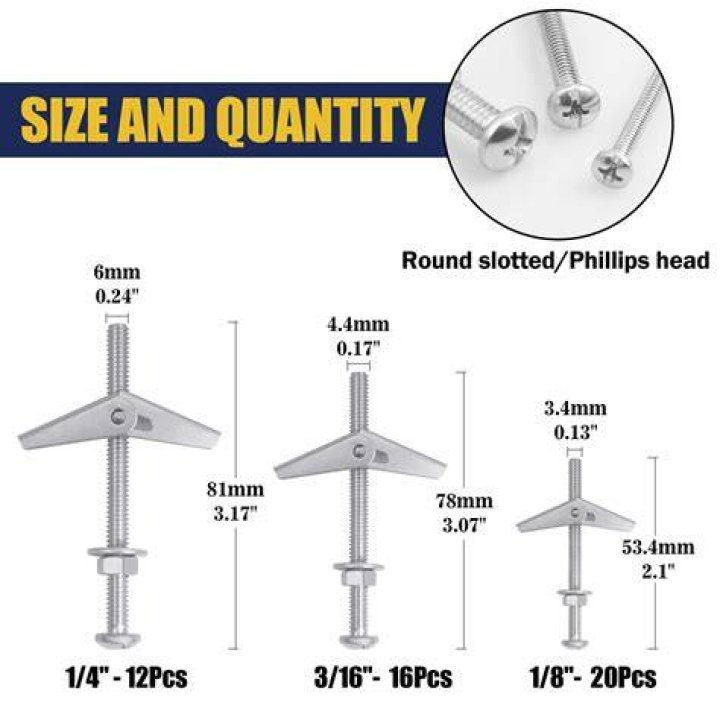 What size hole do you drill for a toggle bolt?