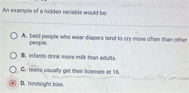 Which is an example of a hidden variable?