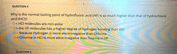 Why HF has higher boiling point than HCI?