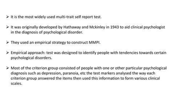 Why was the MMPI originally developed?